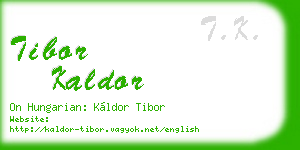 tibor kaldor business card